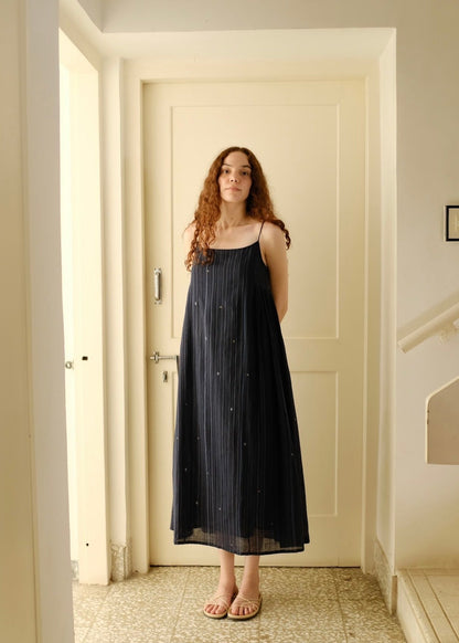 Portia | Midnight Jamdani Cotton Dress — image 6