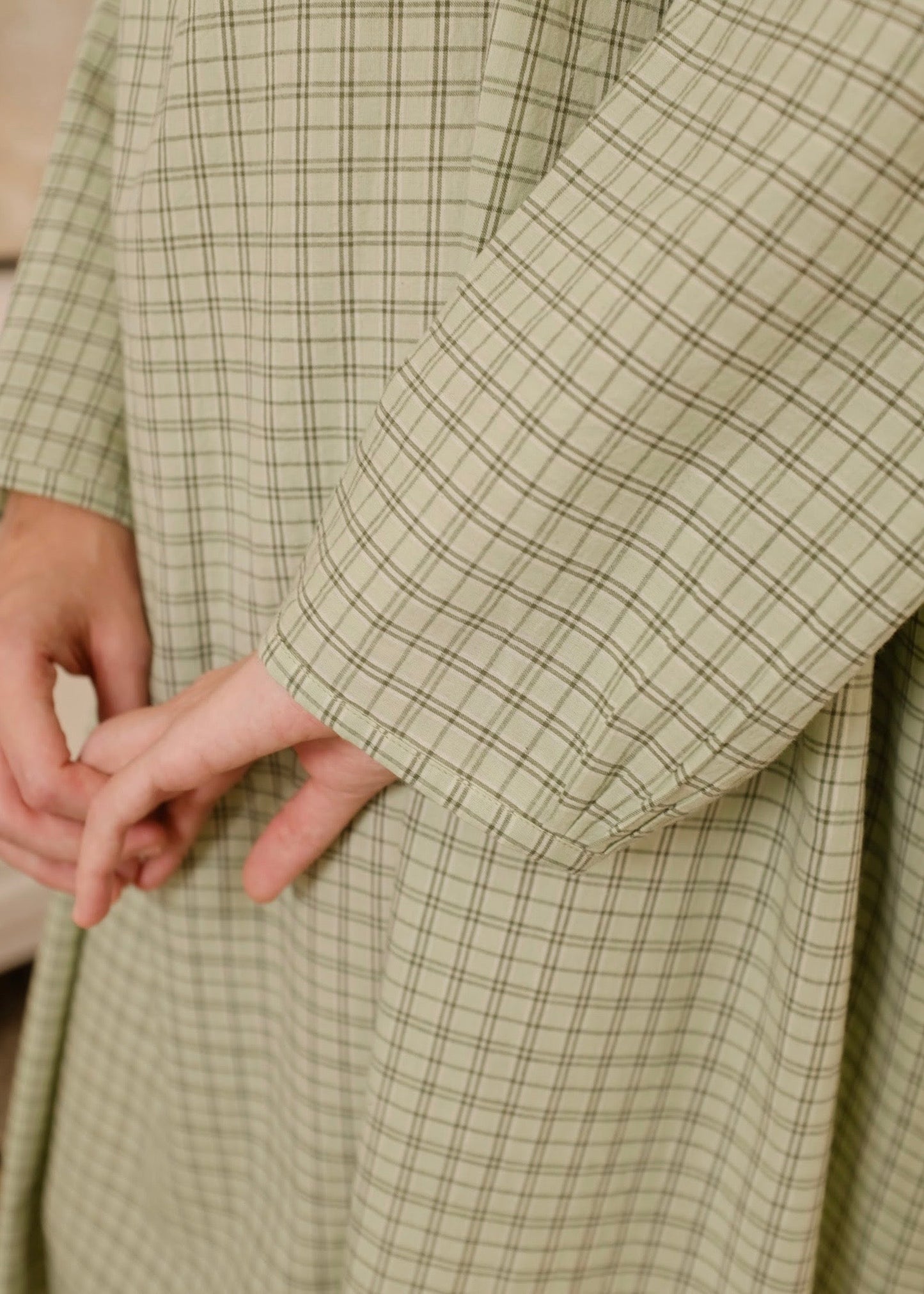 Vienna | Relaxed Smoke Checks Cotton Dress — image 7
