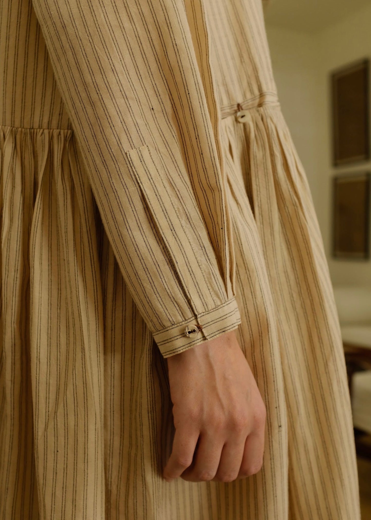 Blake | Oversized Drop-waist Sand Cotton Dress — image 8