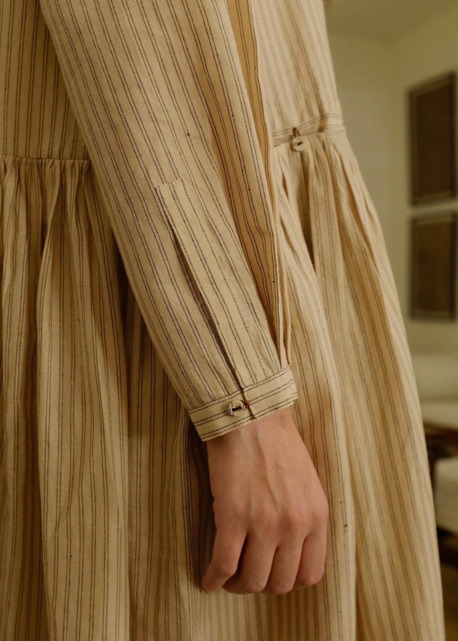 Blake | Oversized Drop-waist Sand Cotton Dress — image 8