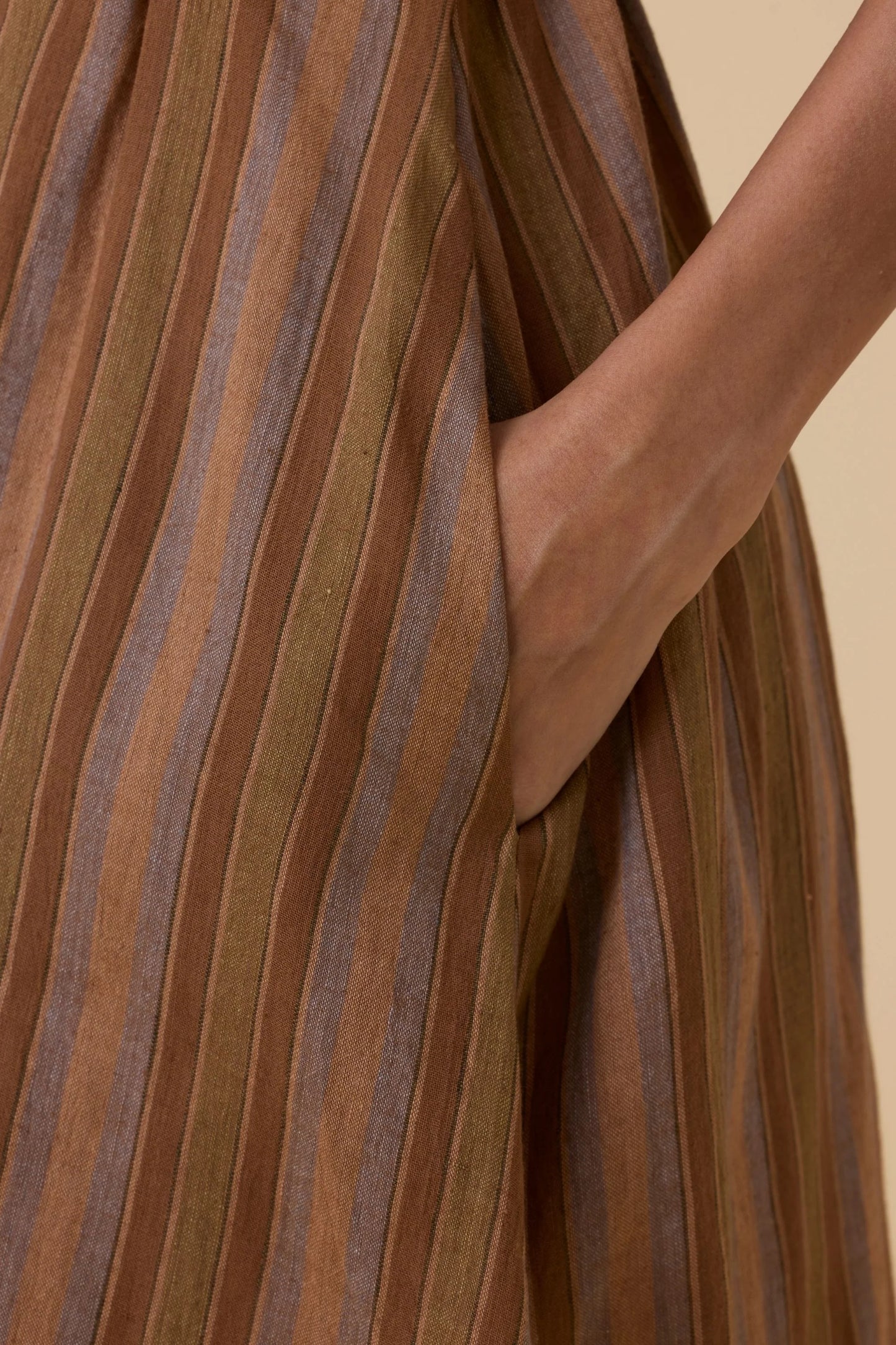 Qirat | Striped Handwoven Dress