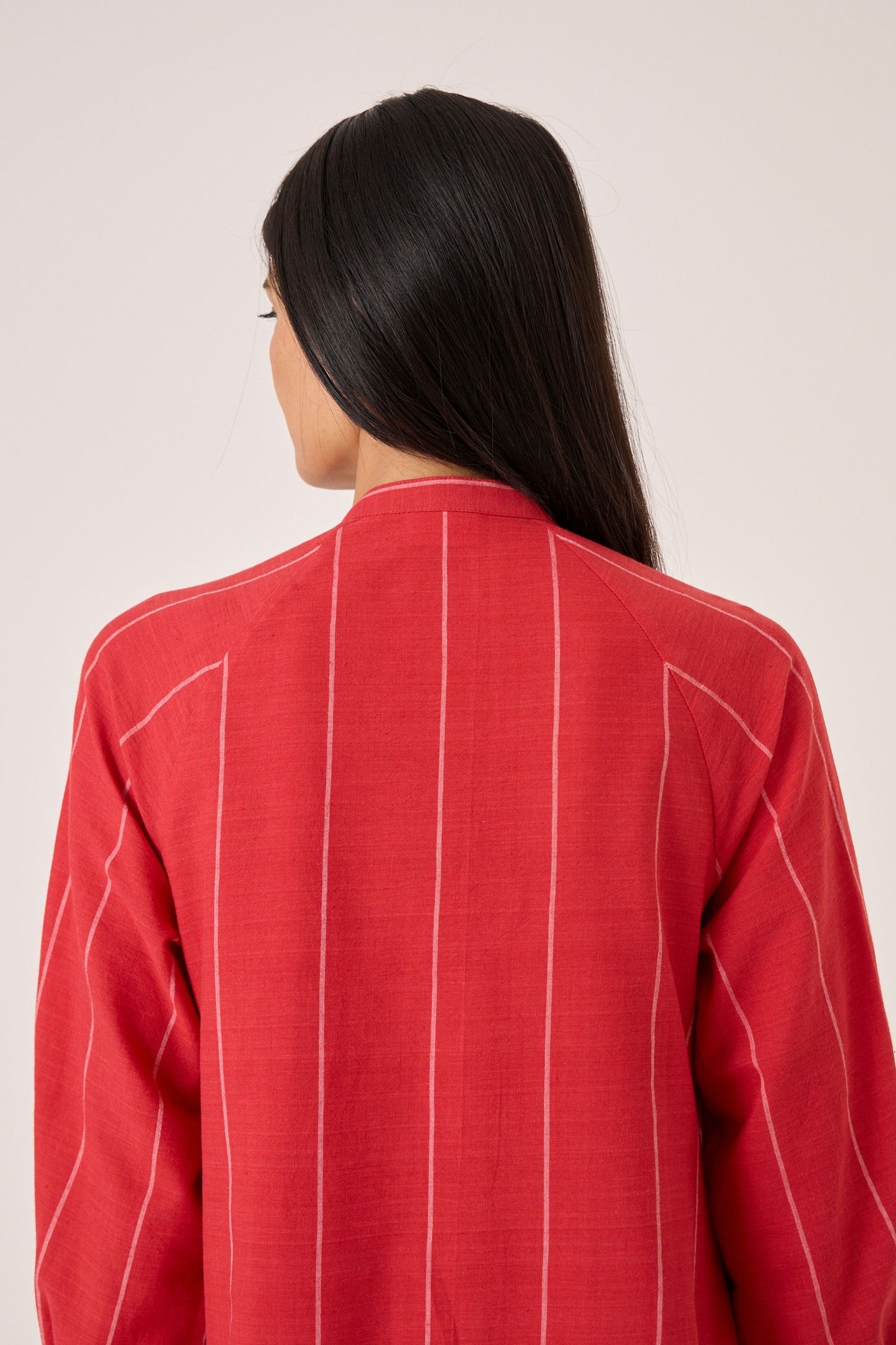 Amila | Red Stripe Shirt Dress