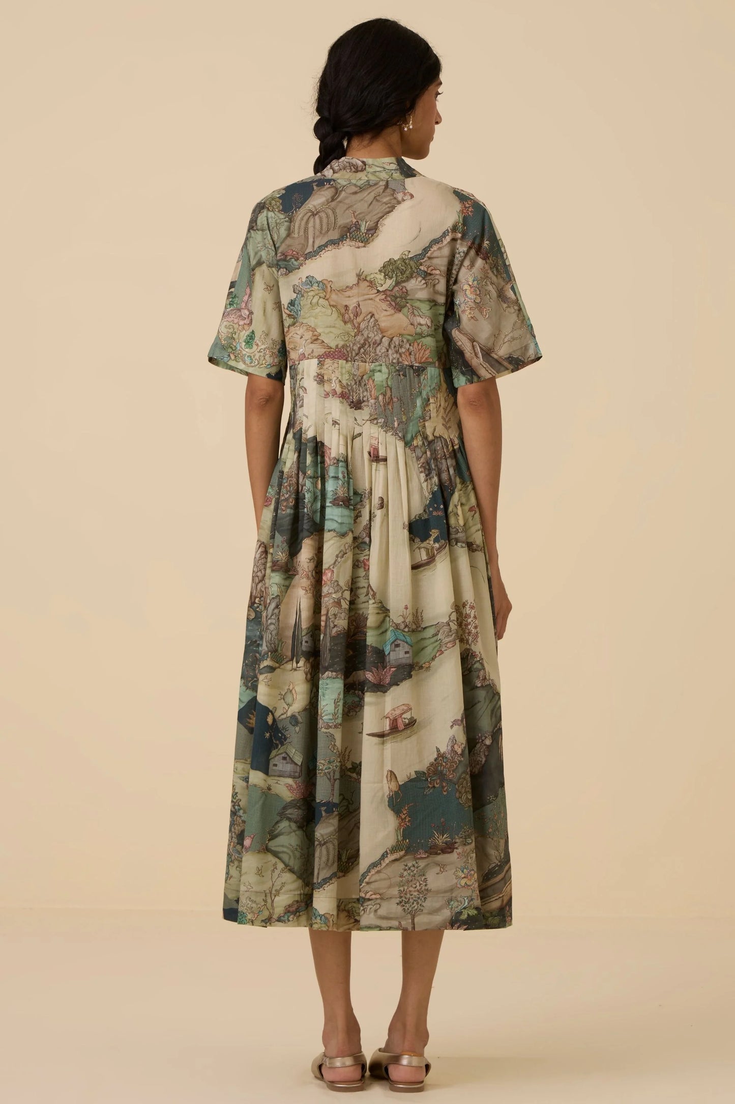 Aara | Green Print Dress