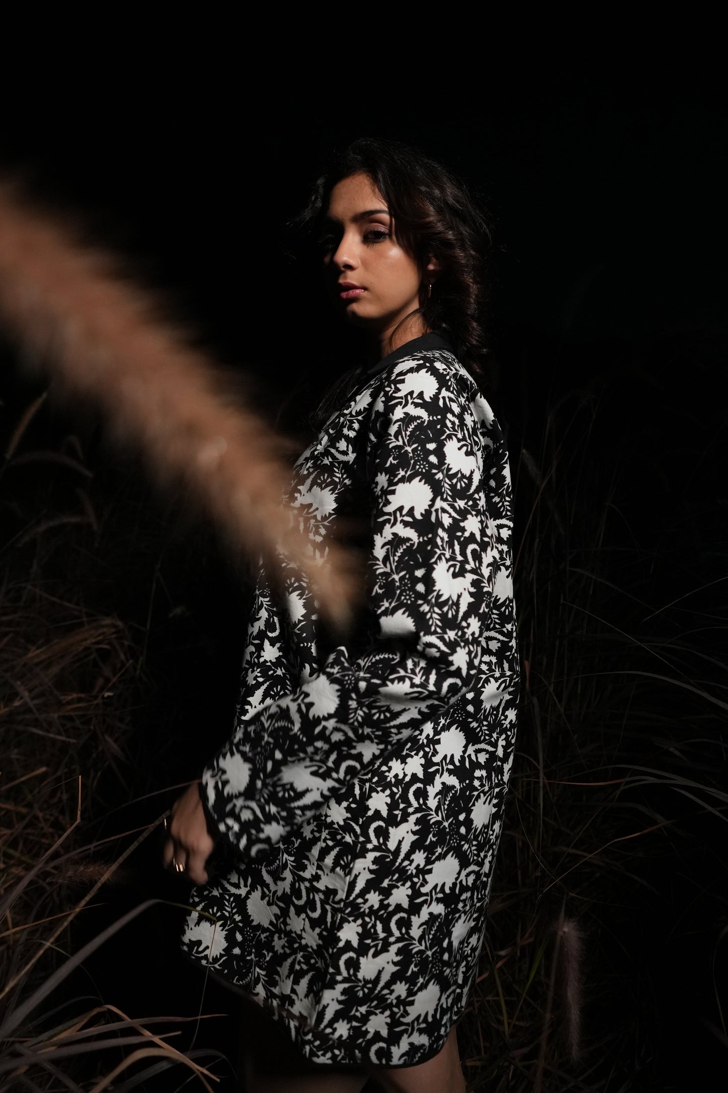 Lune | Printed Black Dress