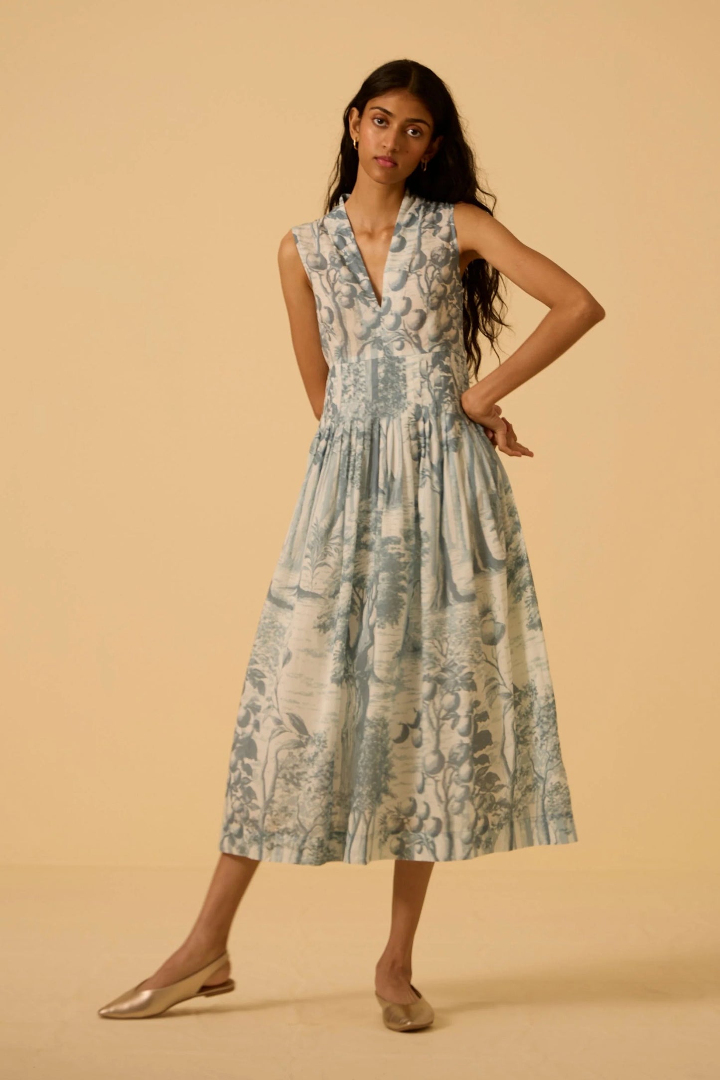 Aarini | Blue Print Dress