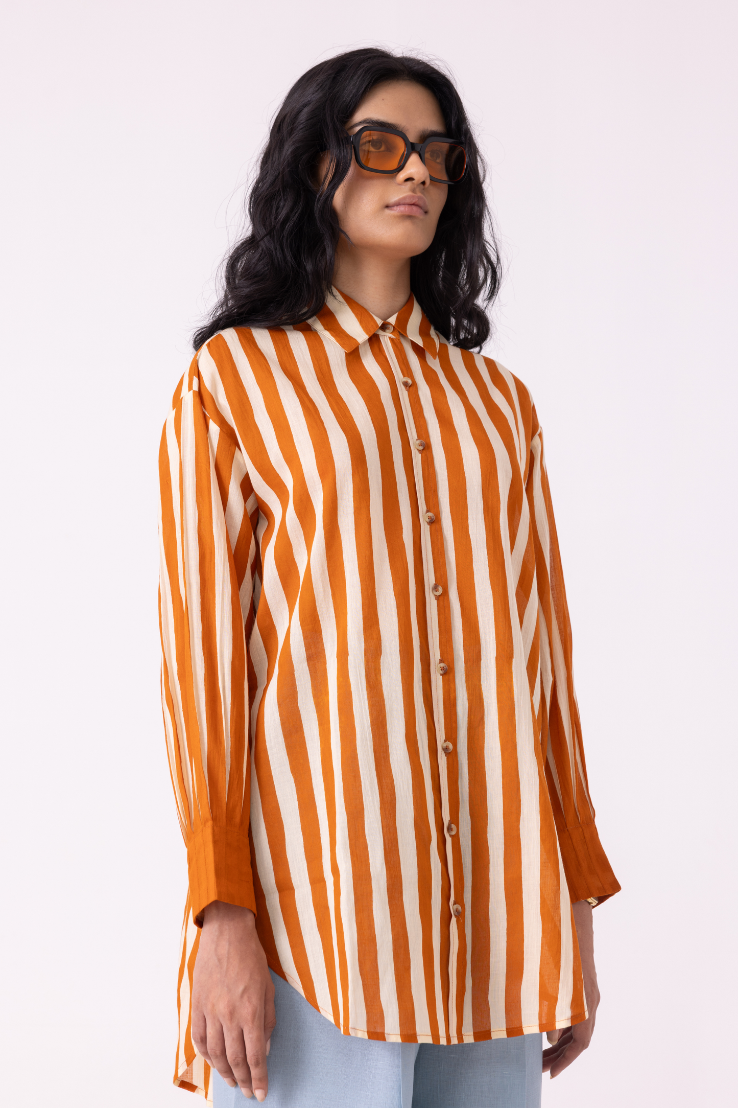 Tori Rust Striped Shirt | shirt — image 3