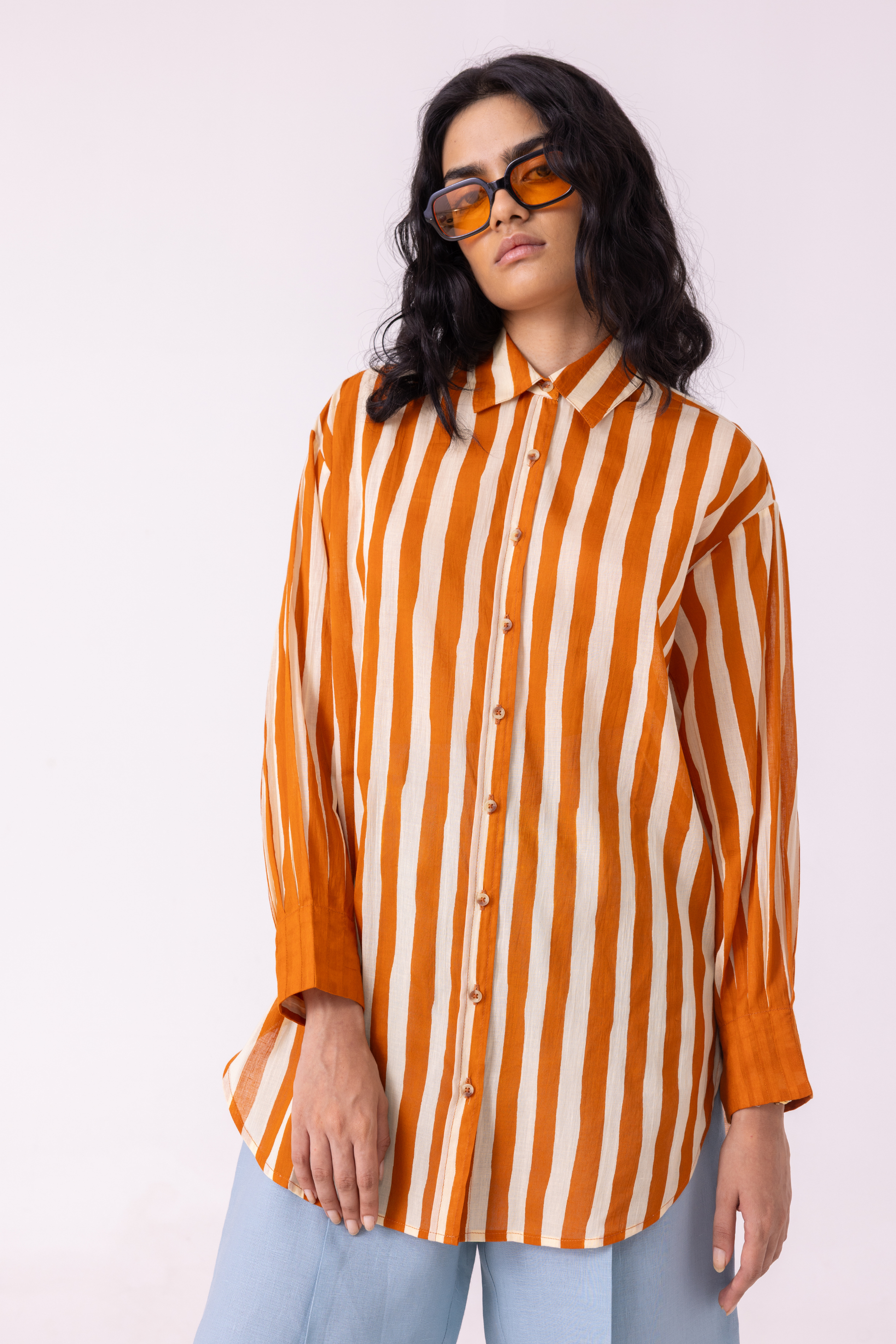 Tori Rust Striped Shirt | shirt — image 4