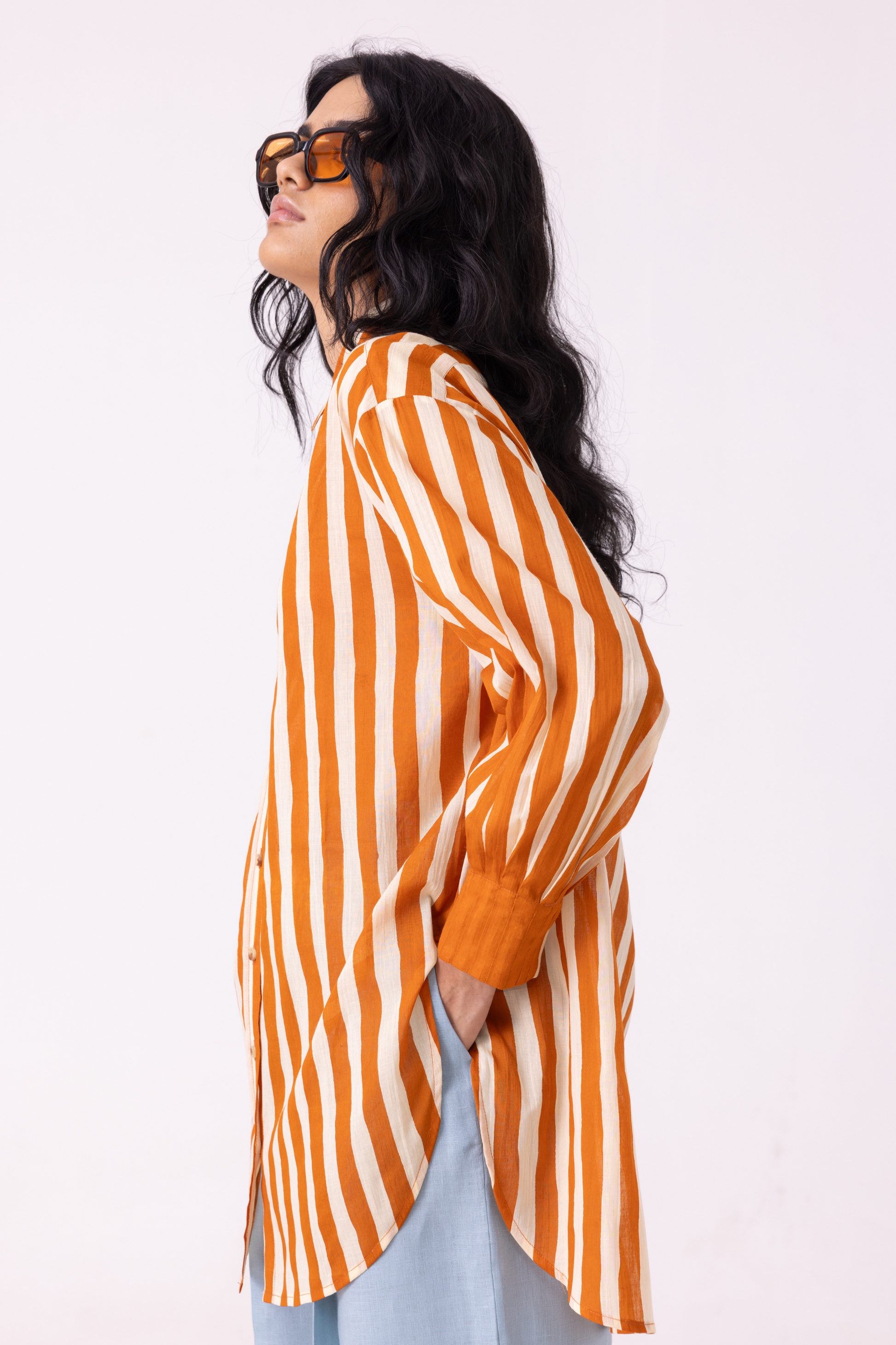 Tori Rust Striped Shirt | shirt — image 7