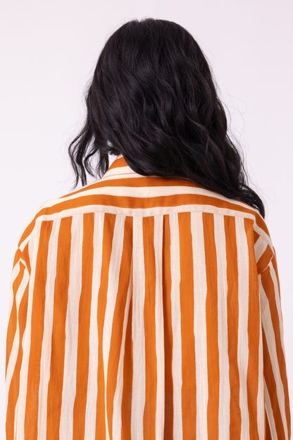 Tori Rust Striped Shirt | shirt — image 8