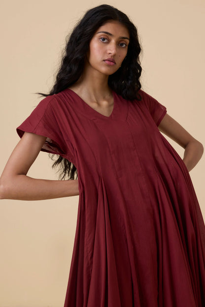 Hadil | Berry Cotton Maxi Dress