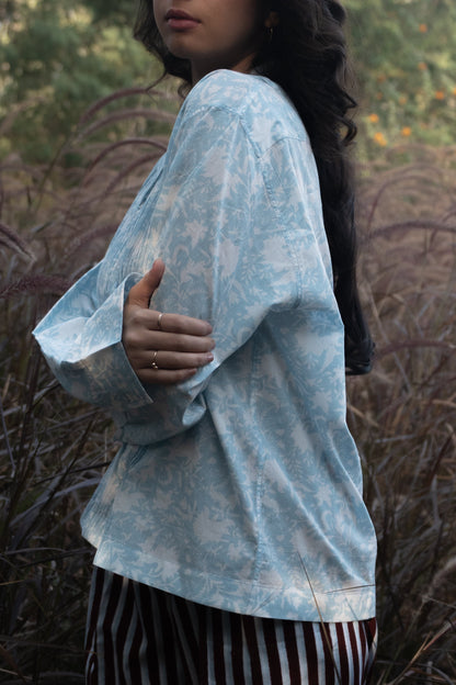 Kiro | Cuban Collar Shirt - Sky