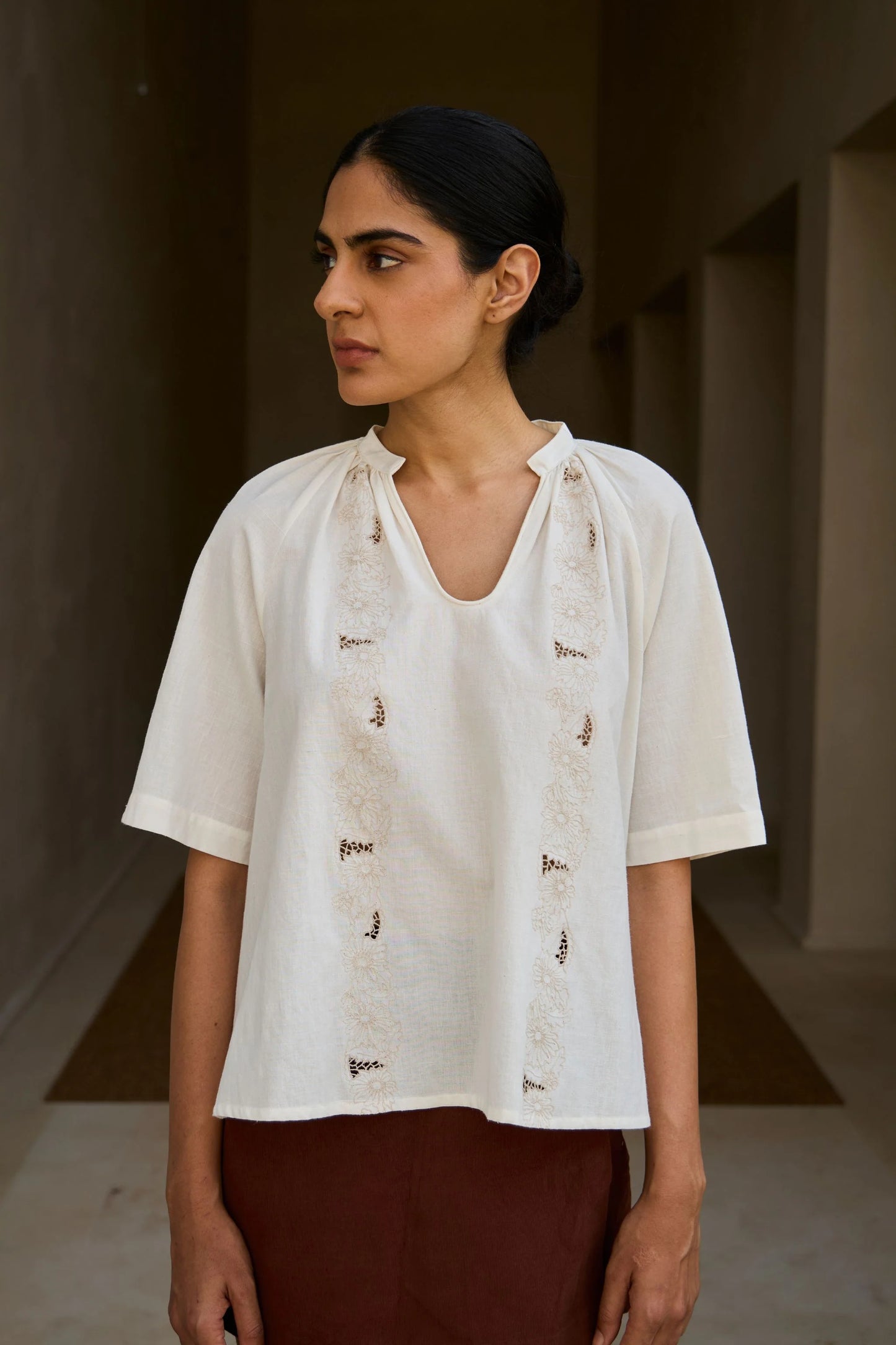 Bheer | Handwoven Embroidered Top