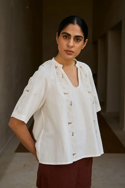 Bheer | Handwoven Embroidered Top