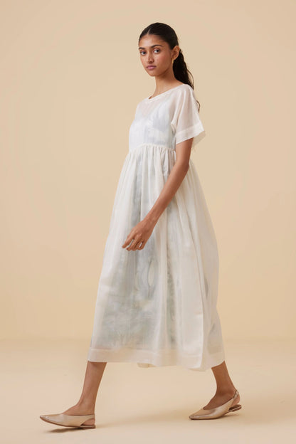 Aseel | Blue Print Handwoven Dress