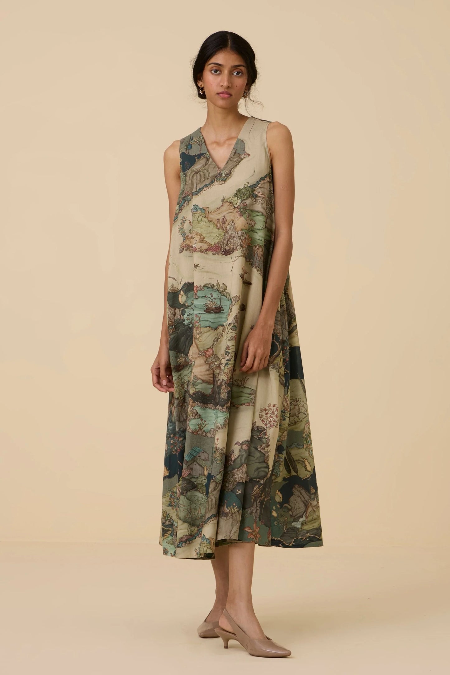 Riaz | Green Print Maxi Dress