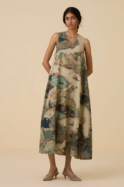 Riaz | Green Print Maxi Dress