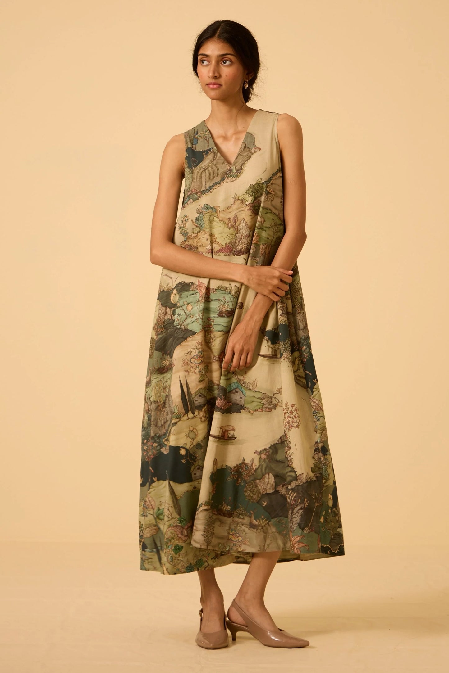 Riaz | Green Print Maxi Dress