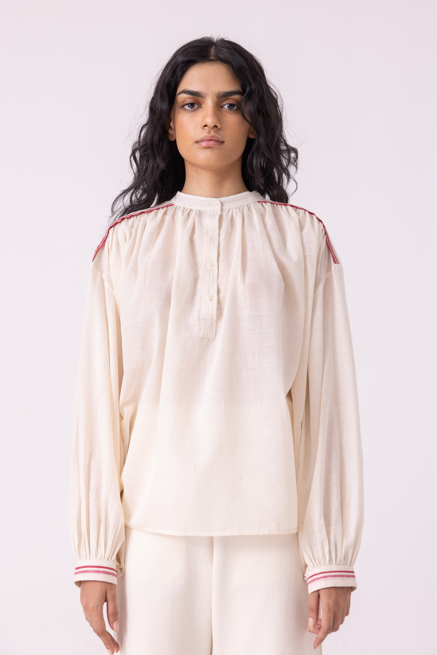 Sveta Off White Handwoven Top | top — image 1