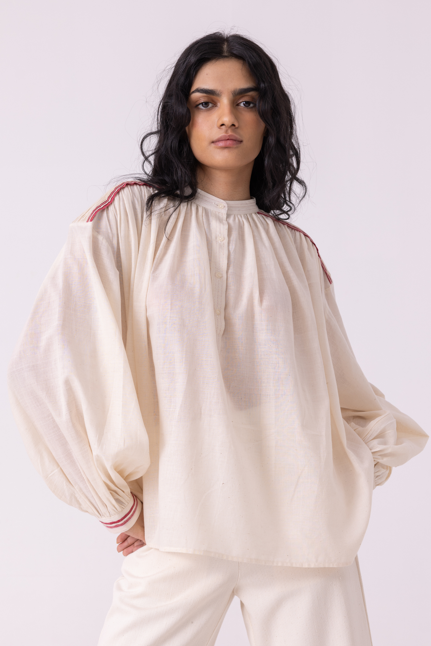 Sveta Off White Handwoven Top | top — image 2