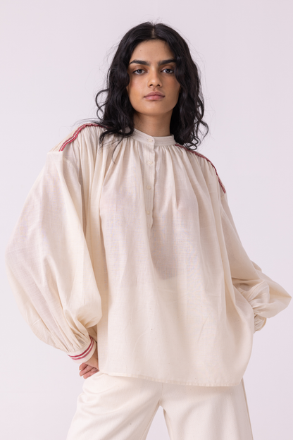Sveta Off White Handwoven Top | top — image 2