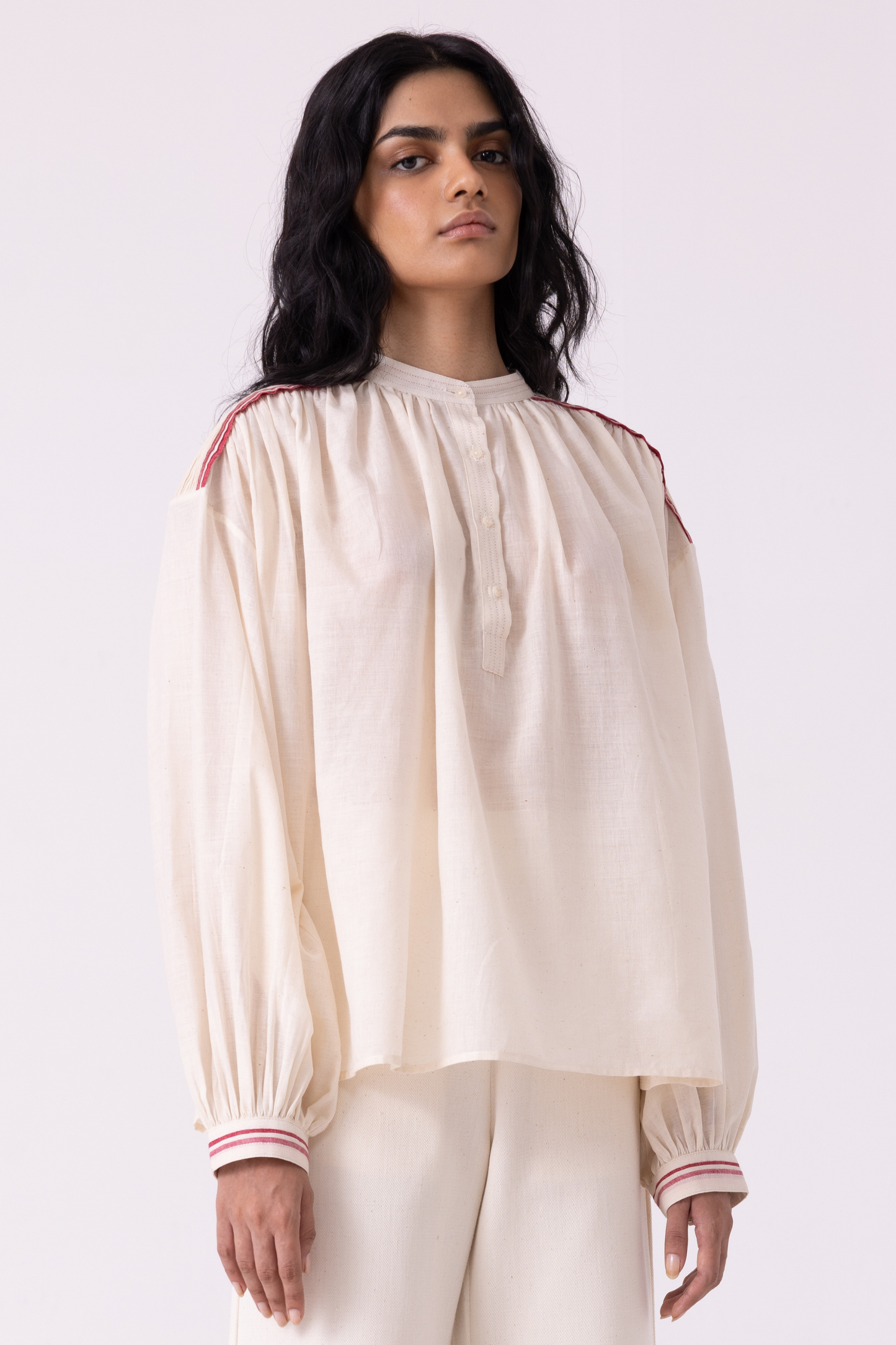 Sveta Off White Handwoven Top | top — image 3