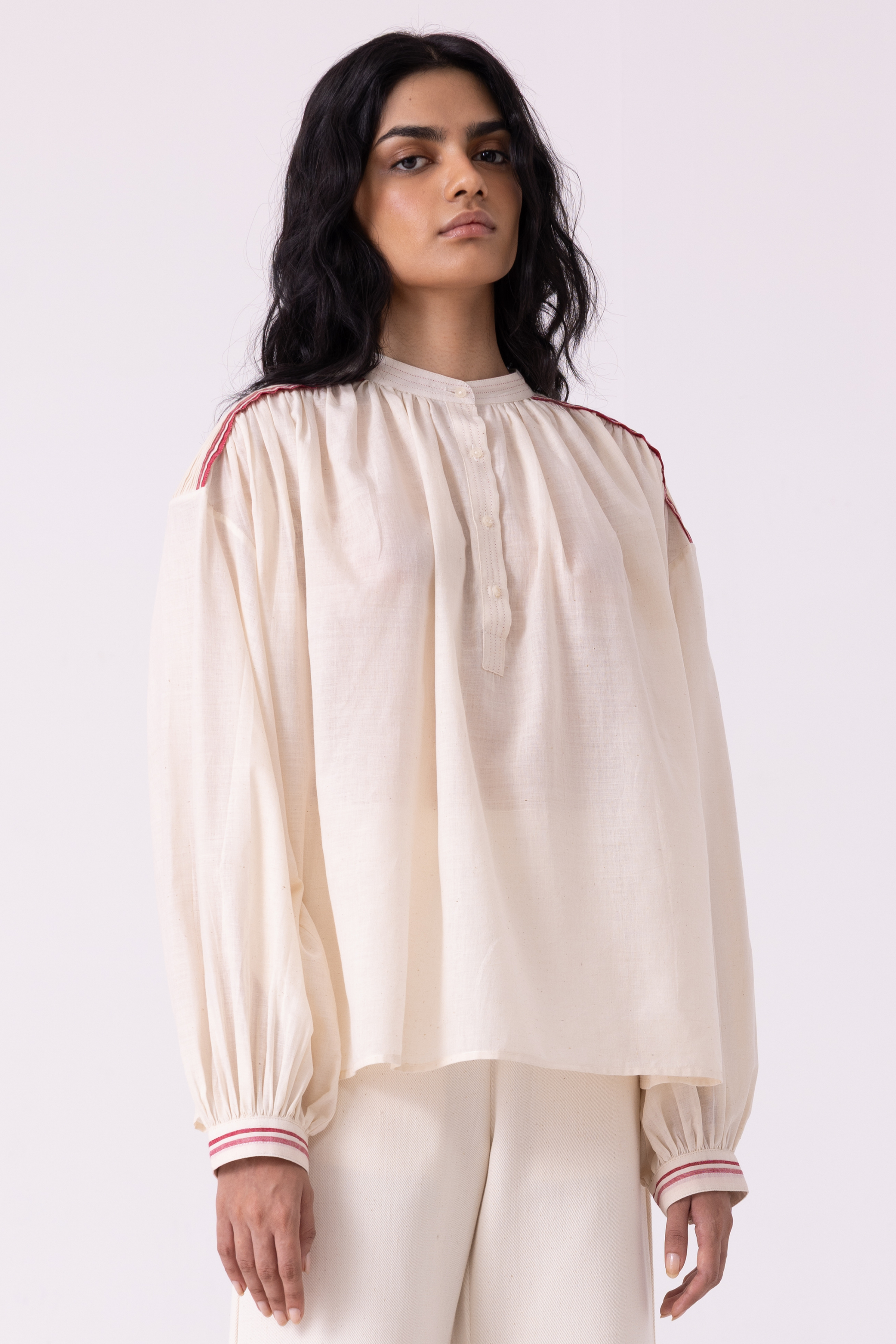 Sveta Off White Handwoven Top | top — image 3