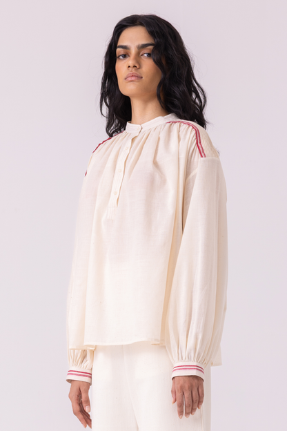 Sveta Off White Handwoven Top | top — image 4