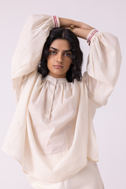 Sveta Off White Handwoven Top | top — image 8