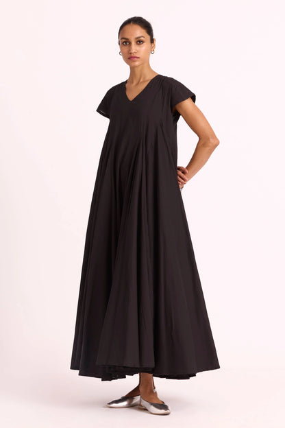 Hadil | Black Cotton Maxi Dress