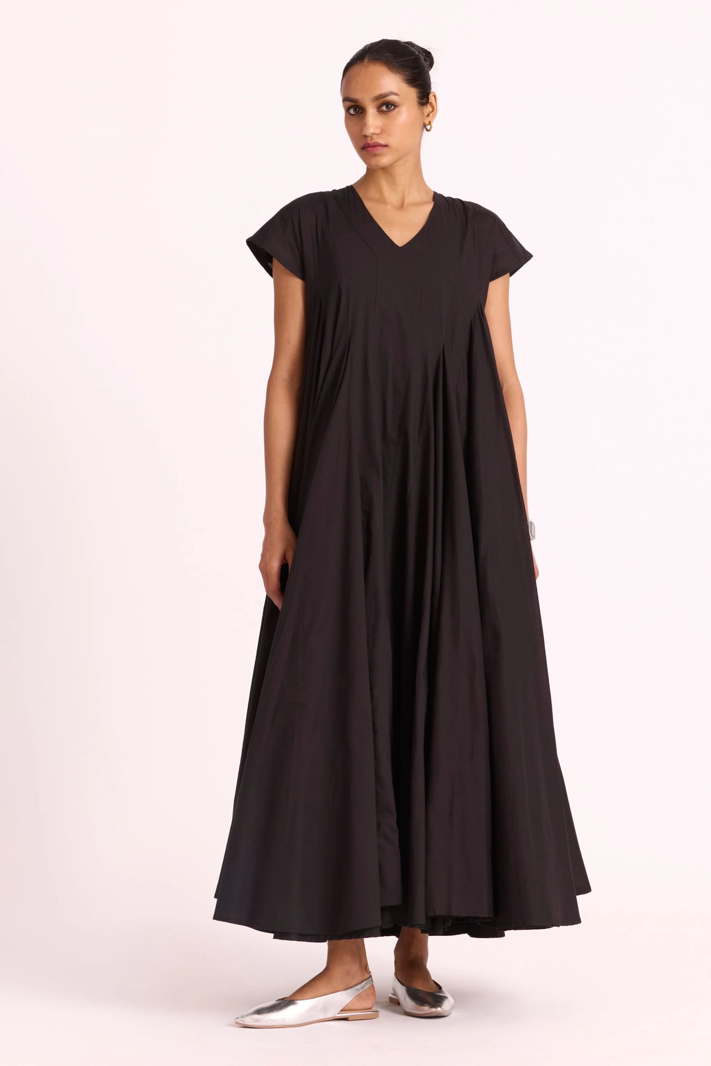 Hadil | Black Cotton Maxi Dress