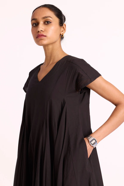 Hadil | Black Cotton Maxi Dress