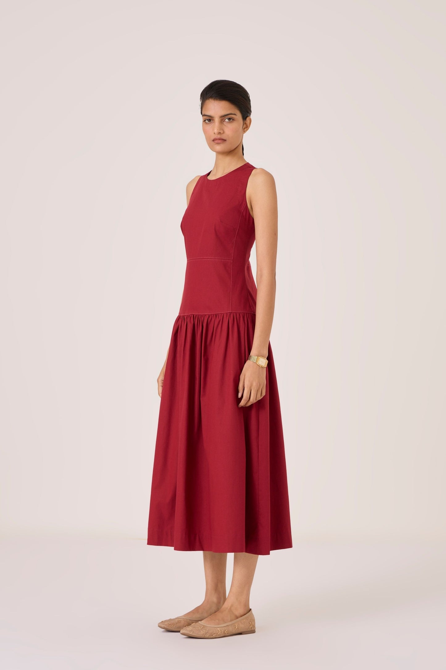 Nuwan | Red Quilted Dress