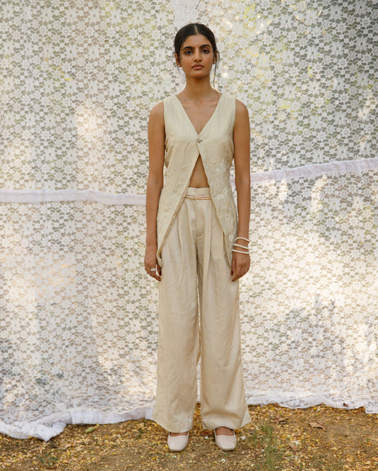 Brie | Twill Weave Silk Pants