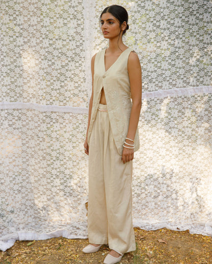 Brie | Twill Weave Silk Pants