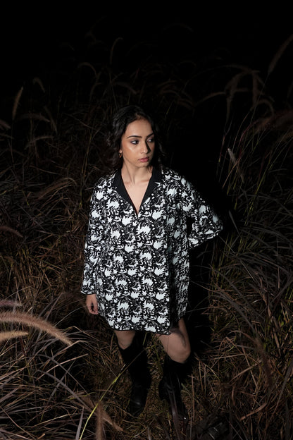 Lune | Printed Black Dress
