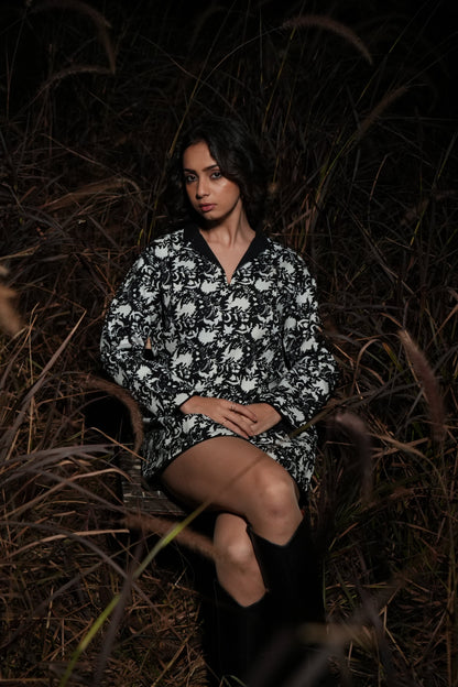 Lune | Printed Black Dress