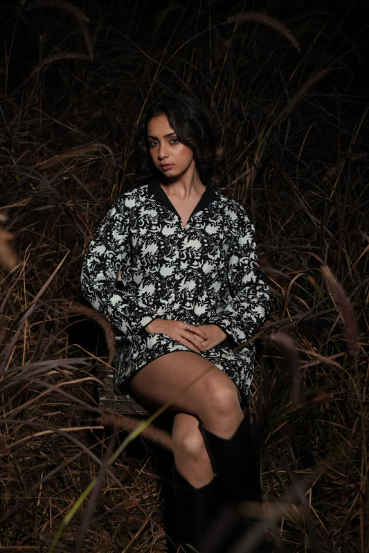 Lune | Printed Black Dress
