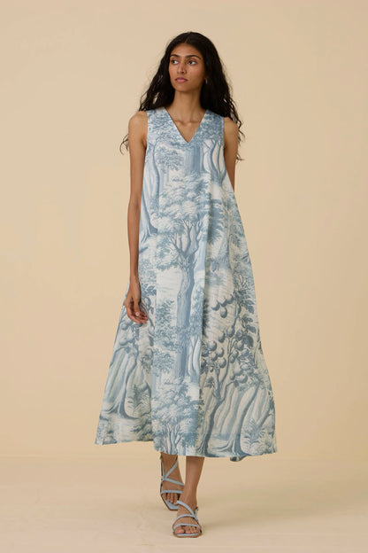 Riaz | Blue Print Maxi Dress