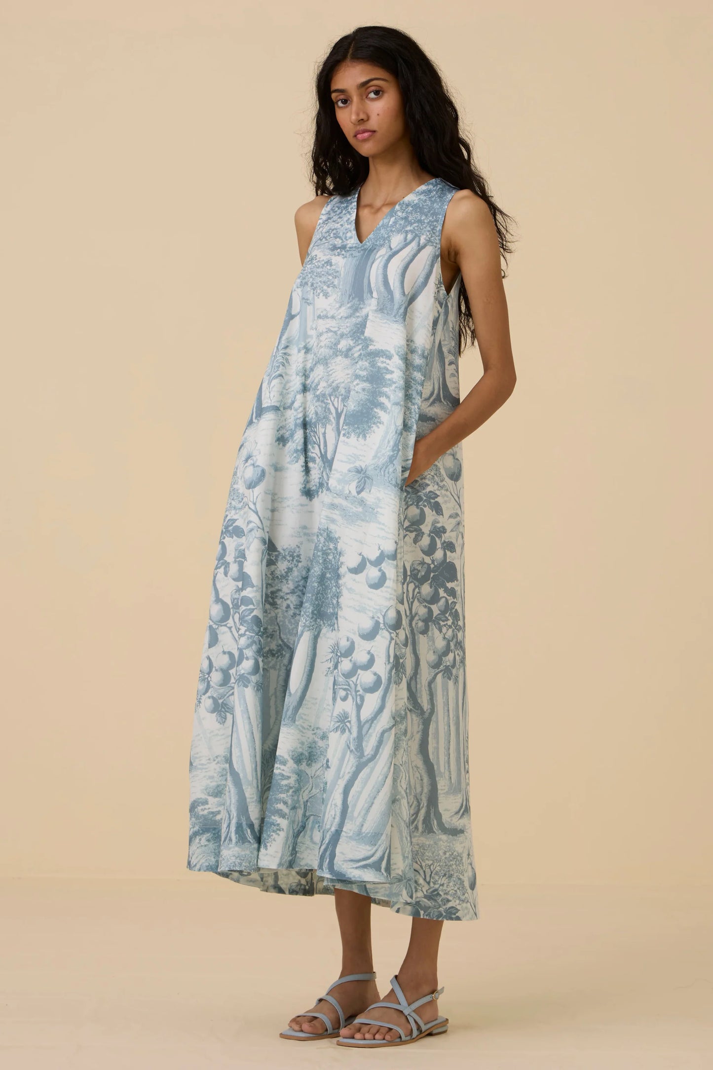 Riaz | Blue Print Maxi Dress