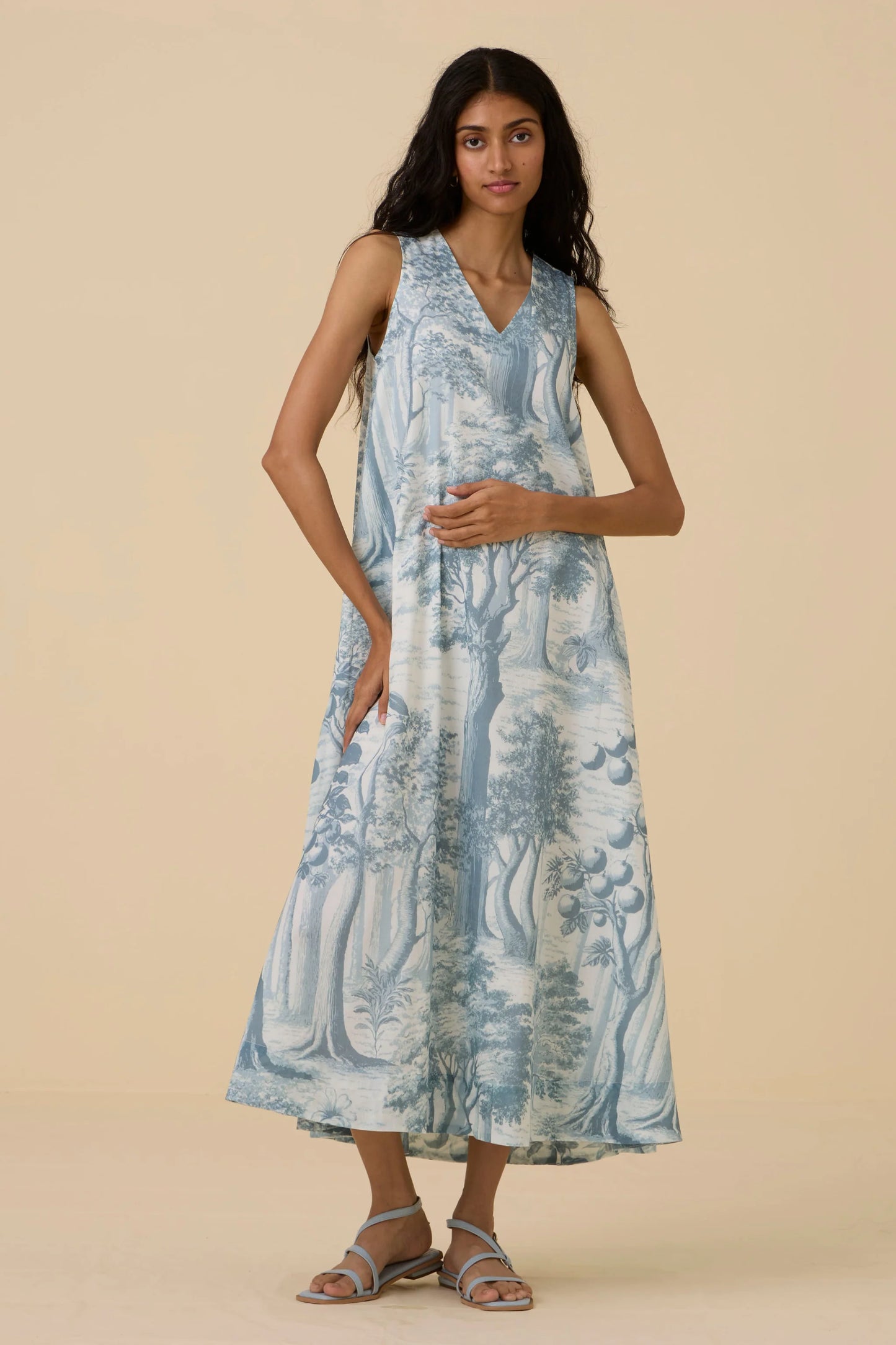 Riaz | Blue Print Maxi Dress