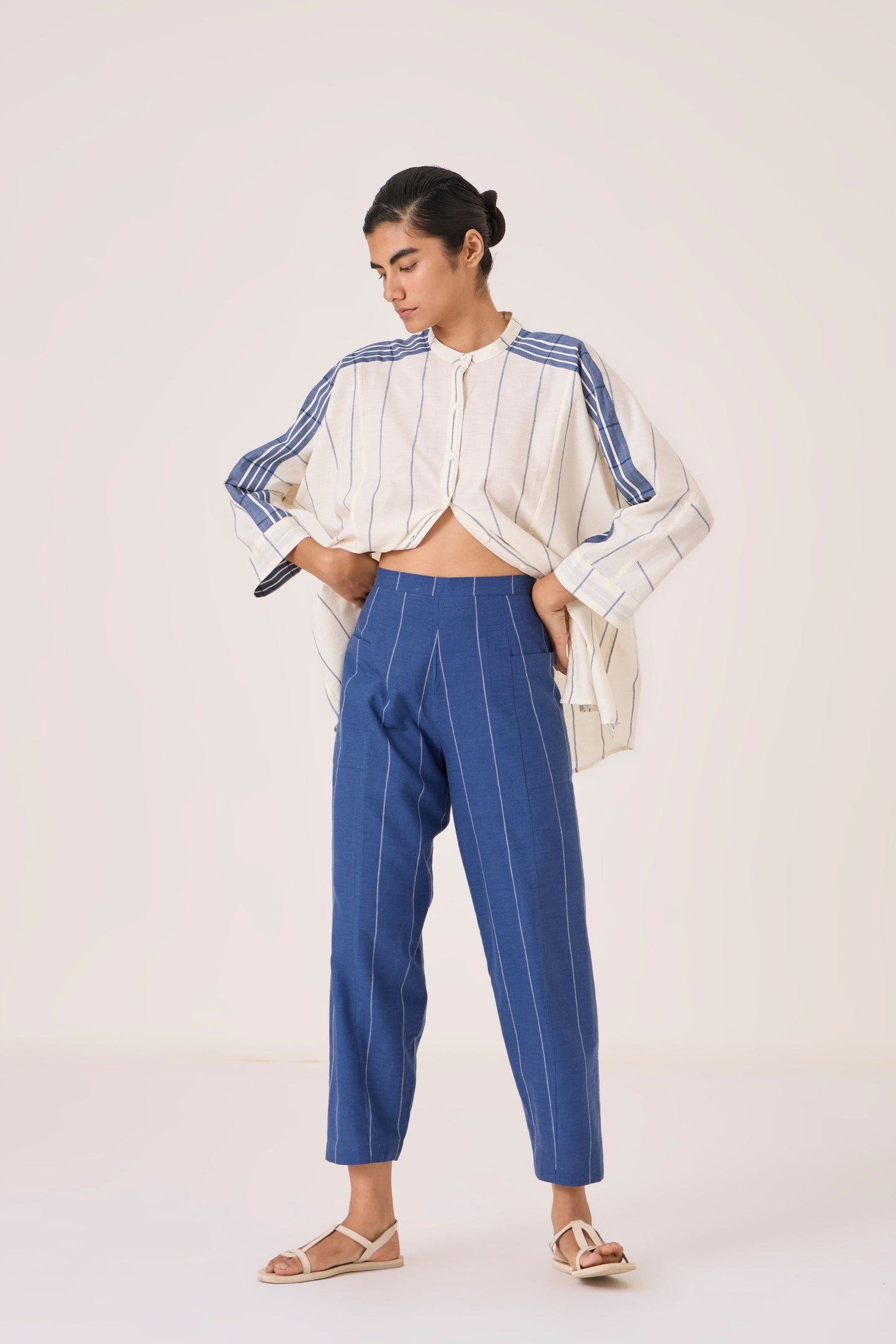 Edha | Indigo Striped Pants
