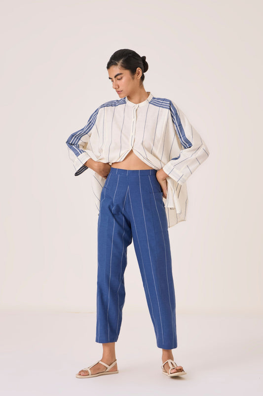 Edha | Indigo Striped Pants