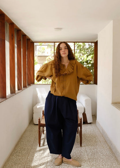 Charlotte | Gold Cotton Top