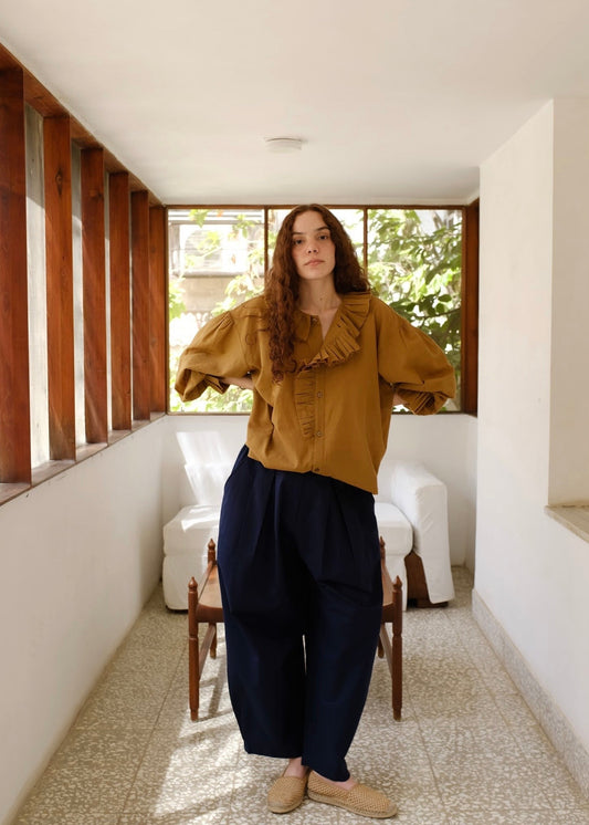 Charlotte | Gold Cotton Top