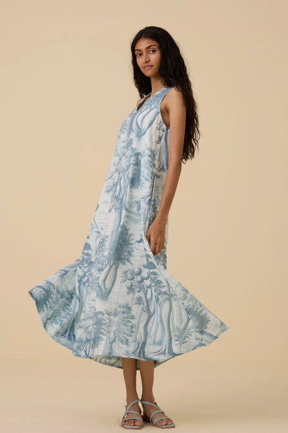 Riaz | Blue Print Maxi Dress