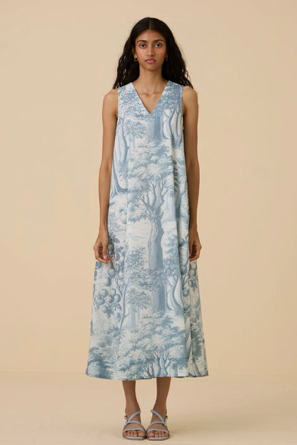 Riaz | Blue Print Maxi Dress