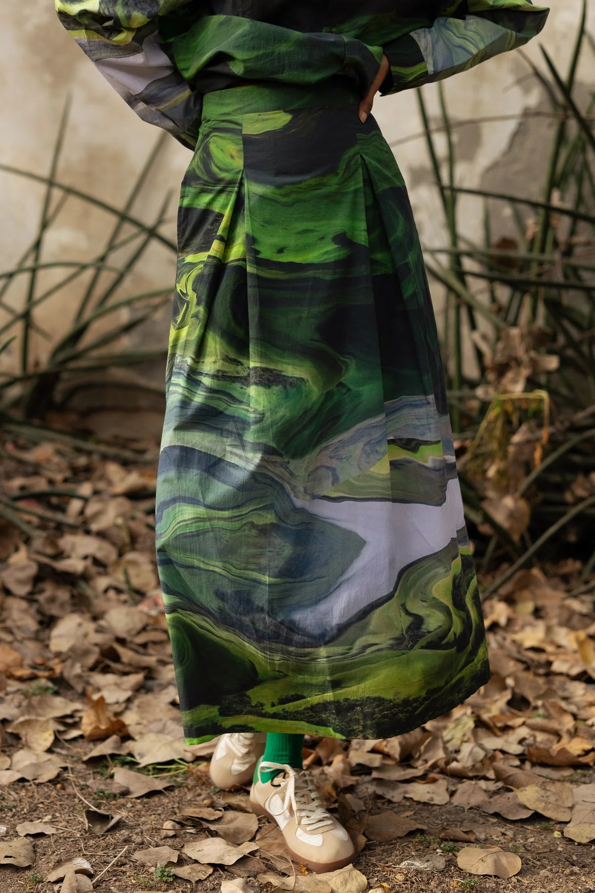 Judy | Printed Green Skirt