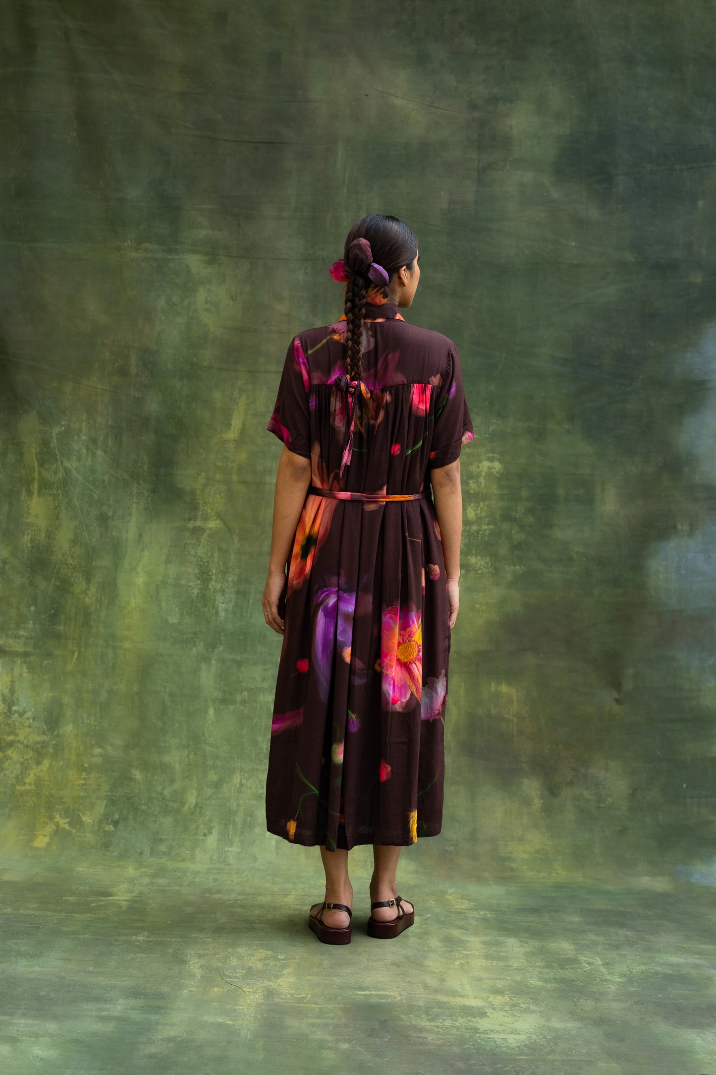 Zora | Brown Floral Dress