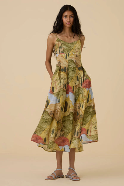 Ai | Ochre Print Maxi Dress