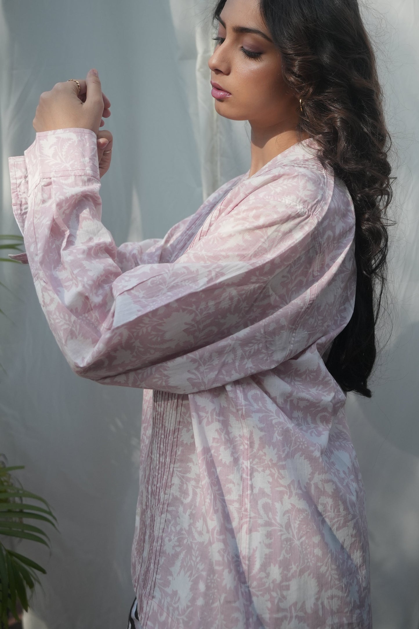 Kiro | Cuban Collar Shirt - Blush Pink